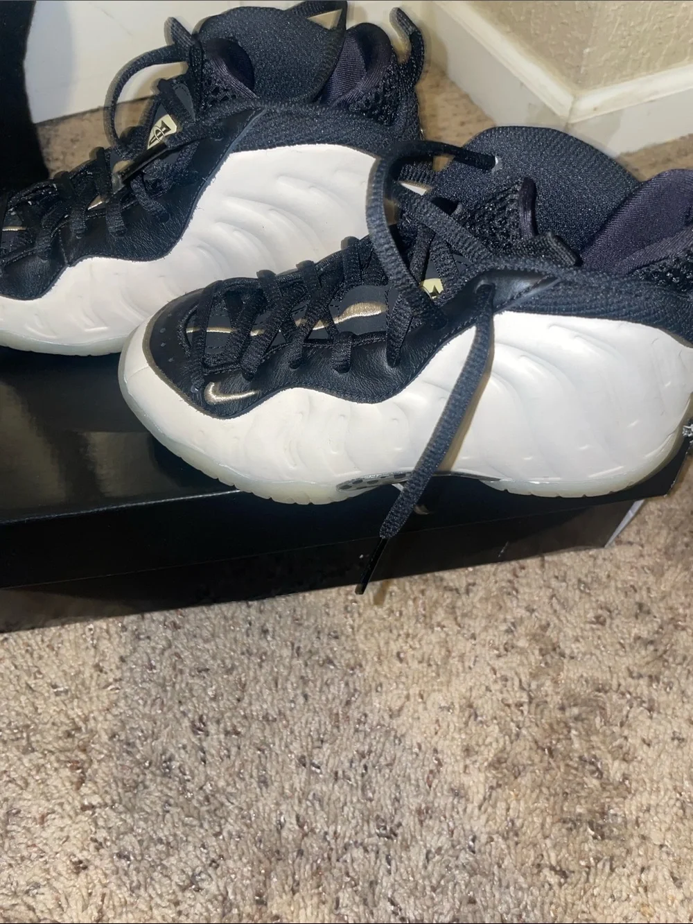 Nike Kids Little Posite One Black and White Sneakers